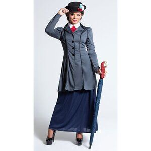NEW English Nanny Costume SZ Small Halloween Theatre Play MSRP $51 Missing Items